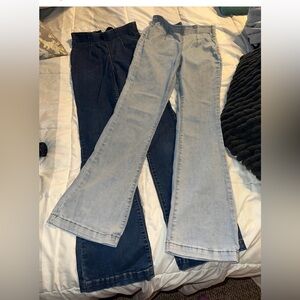 Knox Rose Dark and Light Blue Flare Jeans